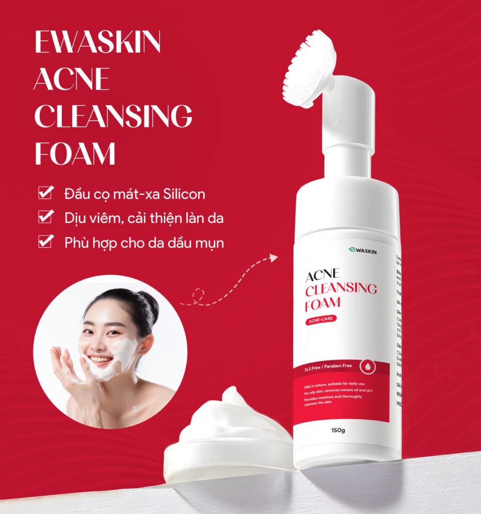 Sữa rửa mặt cho da dầu mụn EWASKIN Acne Cleansing Foam